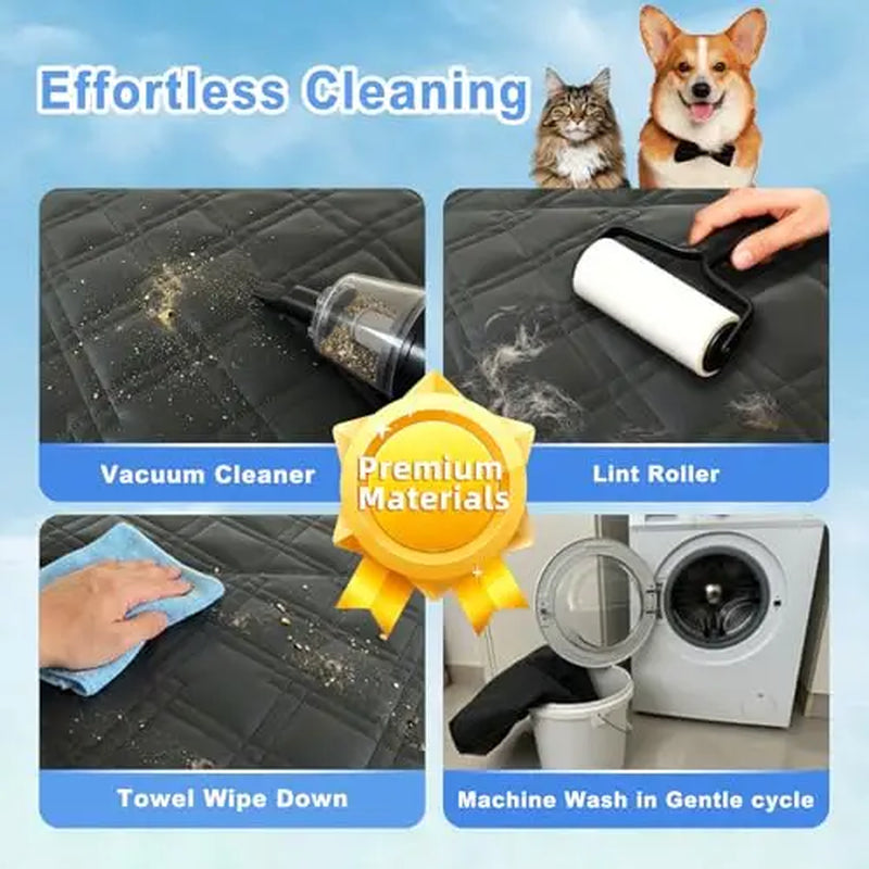 Waterproof Quilted Dog Car Seat Cover with Hard Base, Non-Slip Backseat Protector for Suvs Trucks Featuring Mesh Window