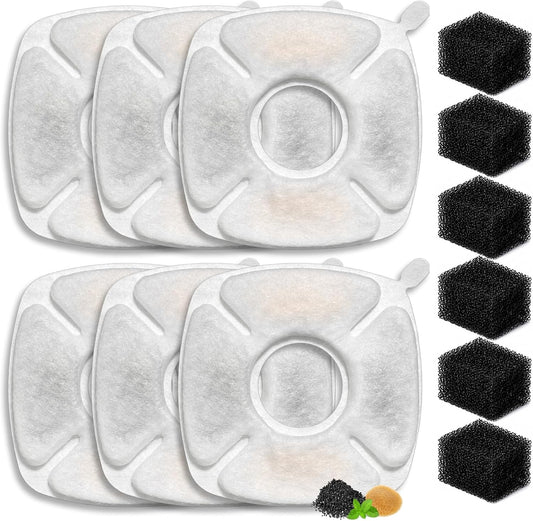 12PCS Replacement Filters for VEKEN Cat Water Fountain Compatible with 95Oz/2.8L 67Oz/2L 135Oz/4L Automatic Pet Water Dispenser Triple Filtration Cat Fountain Filter for Cats and Dogs